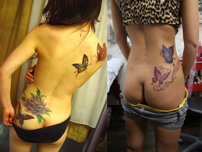 背中・腰・臀部のタトゥーや刺青が美しくセクシーなエロ画像