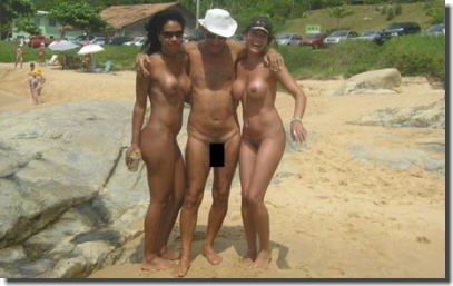 ヌーディストビーチが老若男女全員全裸だったエロ画像 ①