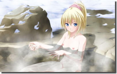 冬の露天風呂に入りたい！温泉と雪景色の二次元エロ画像 ①