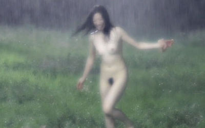 雨の日に外で全裸なレイニーヌード画像集 ②