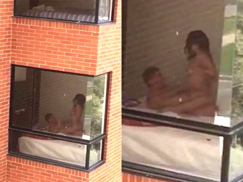 カップル ホテル 窓越し セックス エロ画像