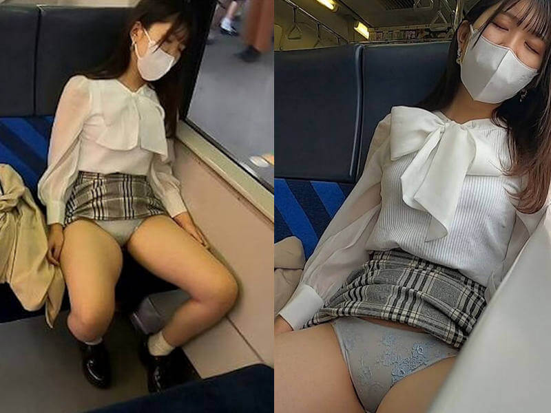 パンチラした睡眠女子達のエロ画像