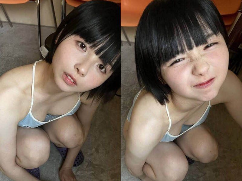 可愛い女子の胸チラエロ画像