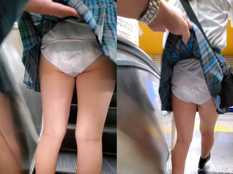 スカート捲りパンチラエロ画像