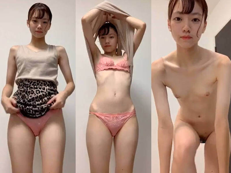 着衣から脱衣まで自撮りしたエロ画像
