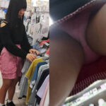 店内でパンチラ逆さ撮りしてみたエロ画像