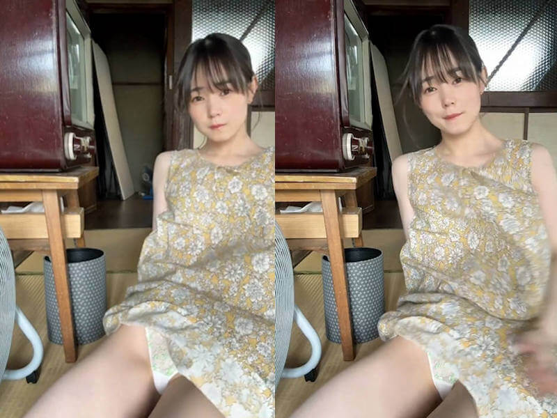 夏なので扇風機の風パンチラエロ画像