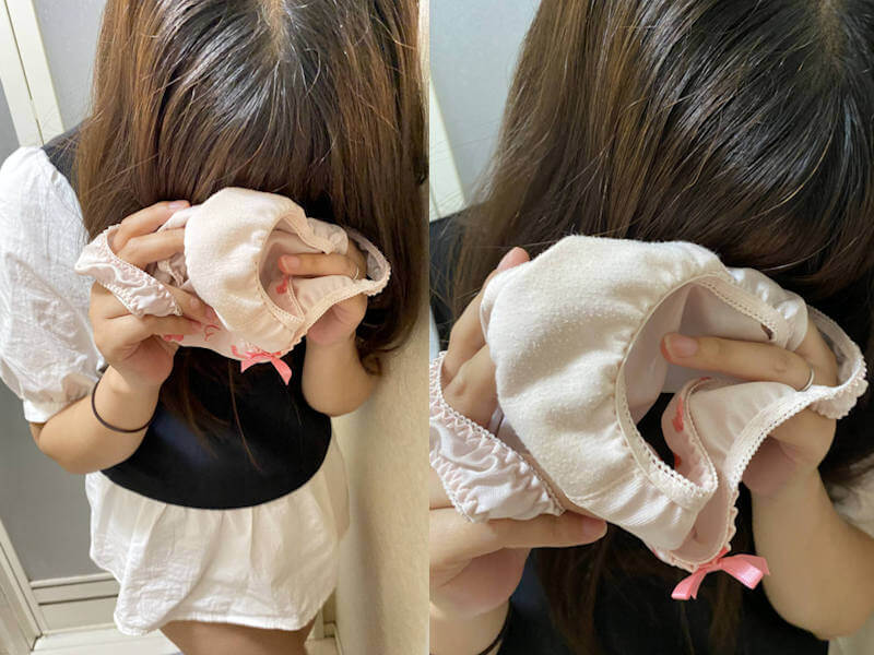 恥ずかしい脱ぎたてパンツのエロ画像
