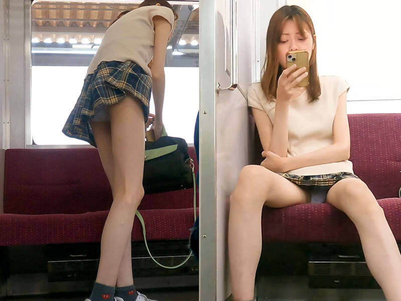 脚が細い華奢女子のパンチラエロ画像