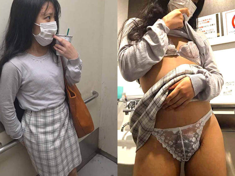 マン毛が出てるハミ毛お姉さんのエロ画像